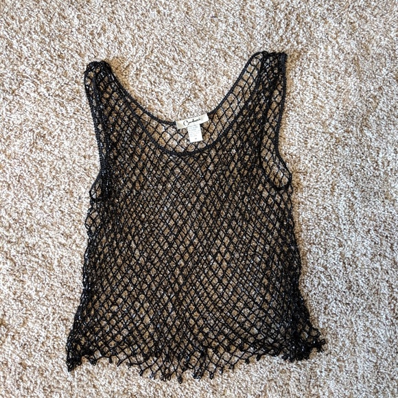 Carducci Tops - Carducci beaded mesh top M